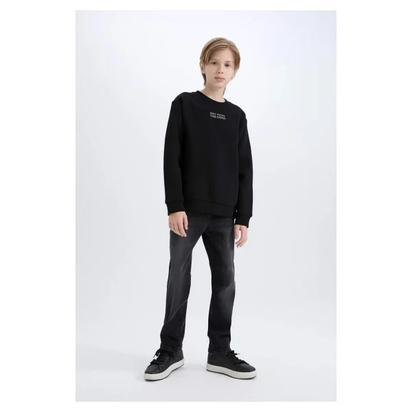 Defacto Erkek Çocuk Bisiklet Yaka Sırt Baskılı Sweatshirt D3035a824wn - Görsel 2