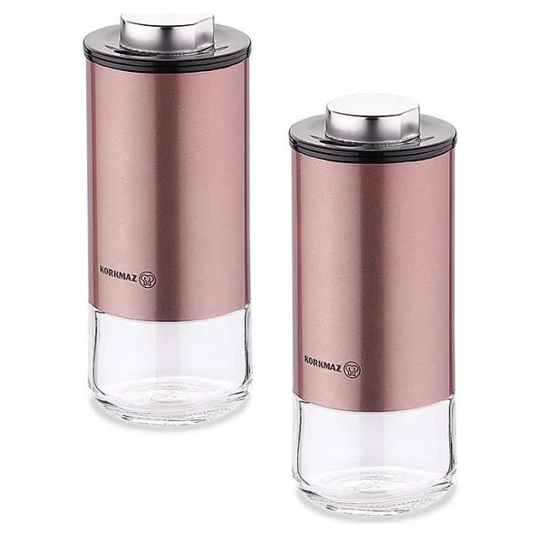Korkmaz A5521-2 Stora Plus Rose Gold Tuzluk Biberlik Seti - Görsel 2