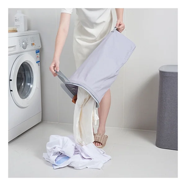Arow Garb Kumaş 50 Lt 2 Bölmeli Katlanır Çamaşır Sepeti - Görsel 3