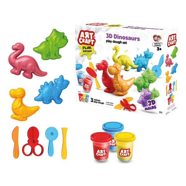 Art Craft 3d Dinozorlar Oyun Hamuru Seti 168 Gr 03995 - Görsel 4