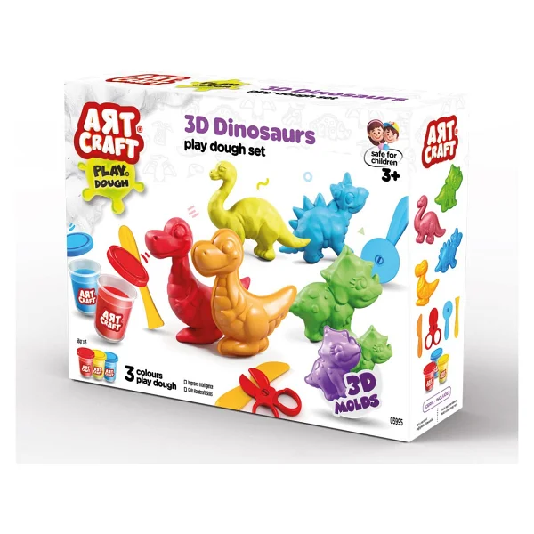 Art Craft 3d Dinozorlar Oyun Hamuru Seti 168 Gr 03995 - Görsel 2