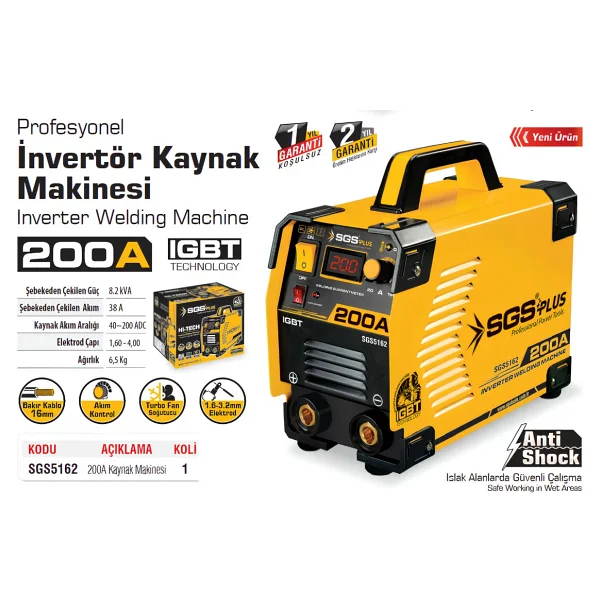 Sgs İnvertör Kaynak Makinesi 200 Amper - Görsel 2