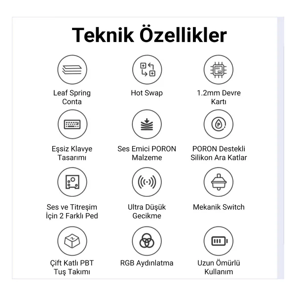 Aula F87 Siyah RGB Tkl V4 Linear Switch Kablolu/Kablosuz Mekanik Oyuncu Klavyesi - Görsel 3