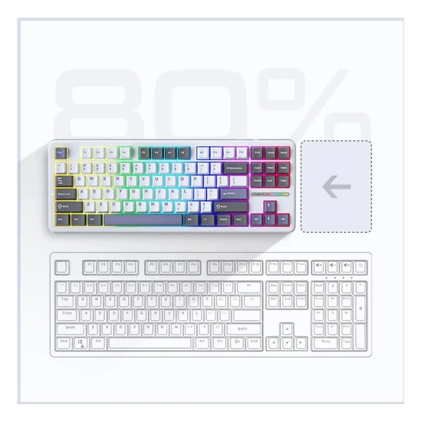 Aula F87 Siyah RGB Tkl V4 Linear Switch Kablolu/Kablosuz Mekanik Oyuncu Klavyesi - Görsel 5