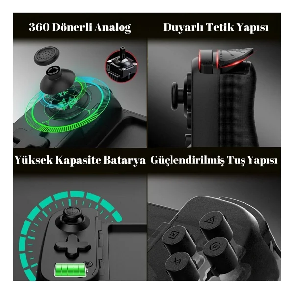 Beboncool D6 iPhone/Android/Tablet/Telefon/Geforce Now/Gamepass Kablosuz Akıllı Telefon Gamepad - Görsel 3