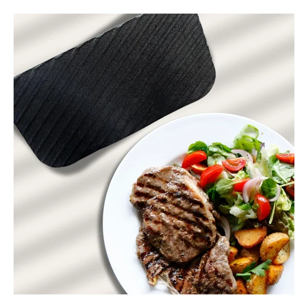Döküm Demir Et Mühürleme, Piknik Tost Ve Burger Pres Aparatı, Ahşap Saplı Seasoning (Yağlama) Işlemi Yapılmış, 10,5x20 Cm - Oluk Desenli - Siyah - Görsel 4