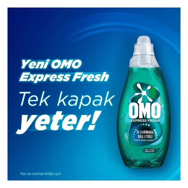 Omo Express Fresh Kötü Koku Karşıtı Beyazlar Ve Renkliler İçin Sıvı Deterjan 1.48 Lt - Görsel 8