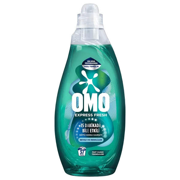 Omo Express Fresh Kötü Koku Karşıtı Beyazlar Ve Renkliler İçin Sıvı Deterjan 1.48 Lt - Görsel 2