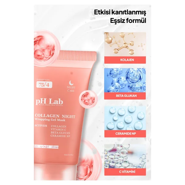 Ph Lab Collagen Soyulabilir Gece Yüz Maskesi 50 Ml - Görsel 2