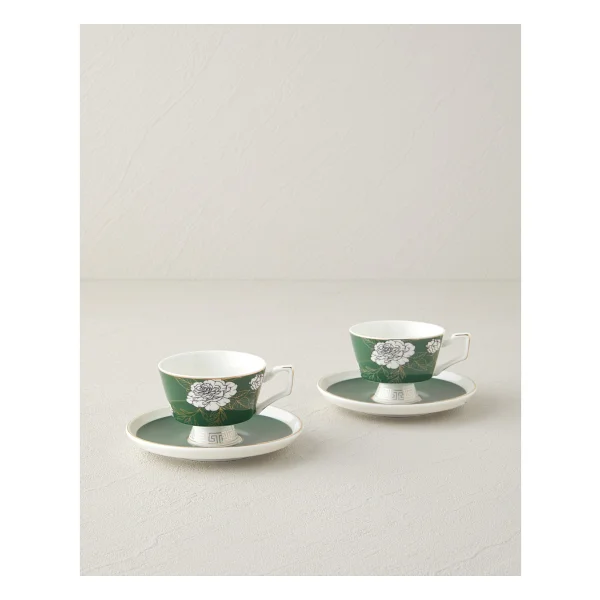 English Home Evelina New Bone China 4 Parça 2 Kişilik Kahve Fincan Takımı 90 ml Koyu Yeşil - Görsel 2