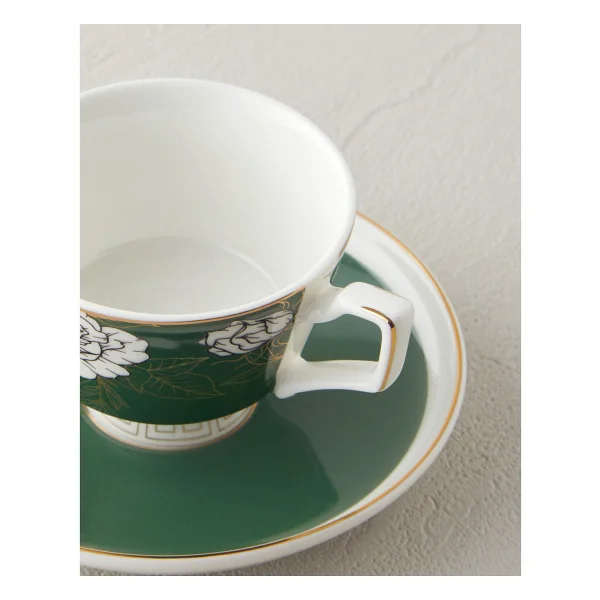 English Home Evelina New Bone China 4 Parça 2 Kişilik Kahve Fincan Takımı 90 ml Koyu Yeşil - Görsel 4
