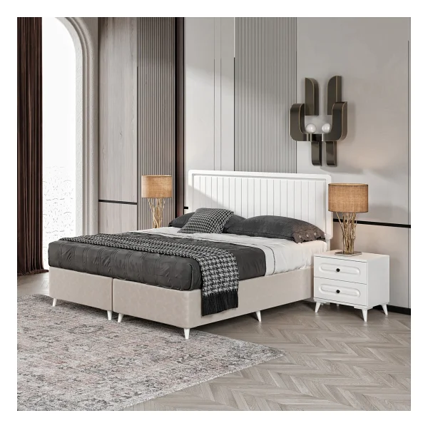 Guneystore Ücretsiz Montaj - 100% Mdf Roma 6 Kapaklı Yatak Odası Takımı - Mdf Dolap - Elbise Dolabı - Beyaz - Görsel 2