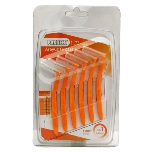 Pakdent Turuncu U Tipi 0.45 Mm 6'lı Arayüz Fırçası - Görsel 3