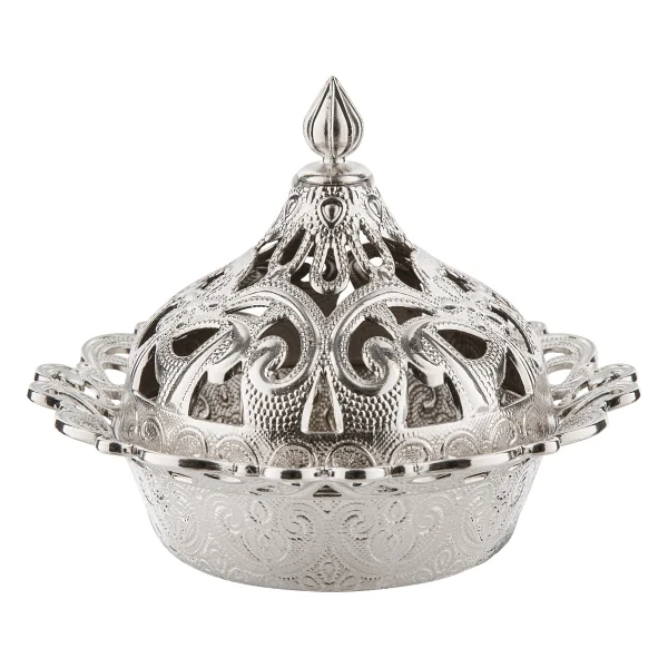 Sena Motif Yuvarlak Metal Lokumluk (356) - Gold - Görsel 5
