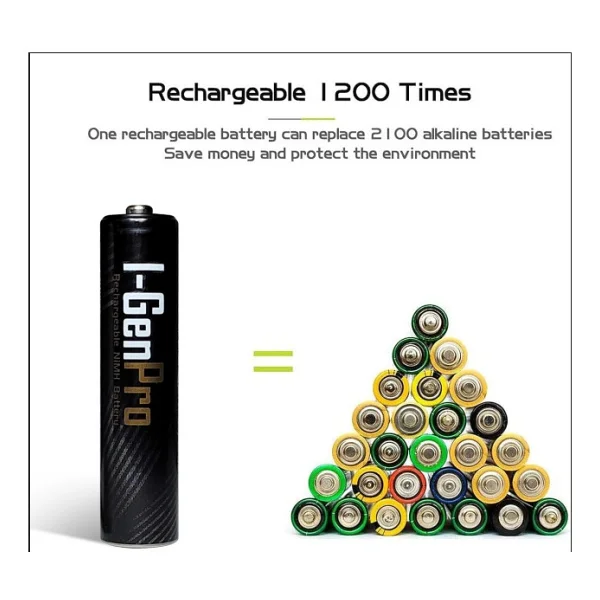 I-Gen P162 1.2v 1100 mAh 4'lü Şarjlı Aaa İnce Kalem Pil - Görsel 8