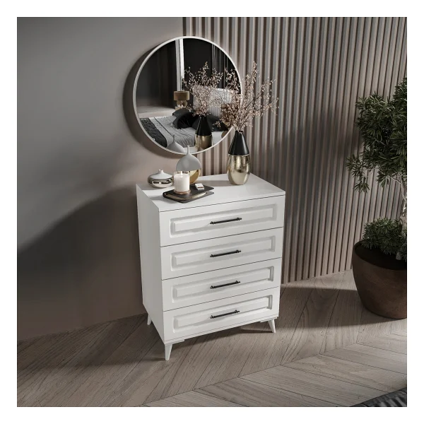 Guneystore Ücretsiz Montaj - %100 Mdf Gözde 6 Kapaklı Beyaz Yatak Odası Takımı - Görsel 3
