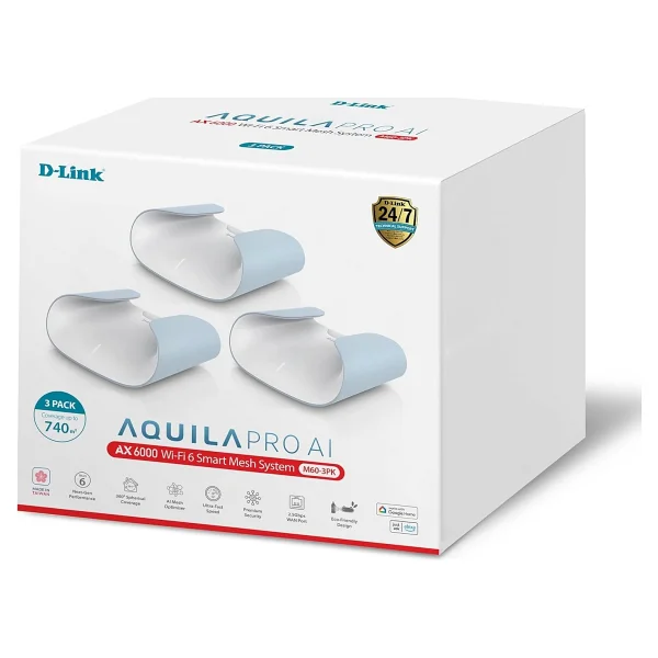 D-Link M60 5 Port 6000 Mbps 3'lü Router - Görsel 3