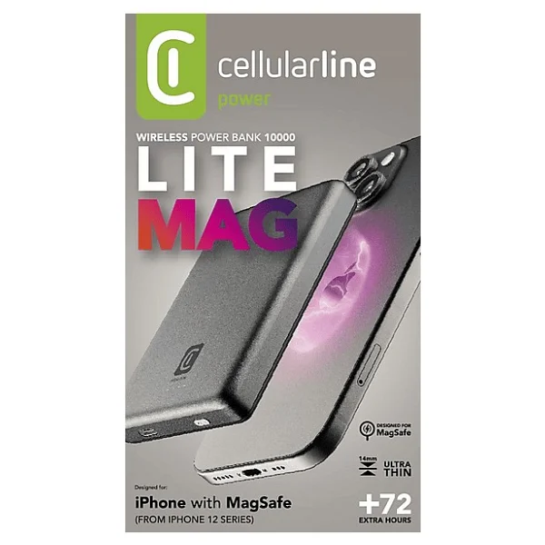 Cellularline Lite Mag 10000 mAh Hızlı Şarj Magsafe Powerbank - Görsel 4