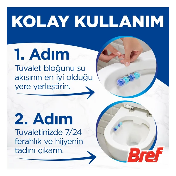 Bref Wc Power Active Okyanus Kir&Kireç Önleyici & Koku Giderici Katı Klozet Temizleme Topu - Görsel 5
