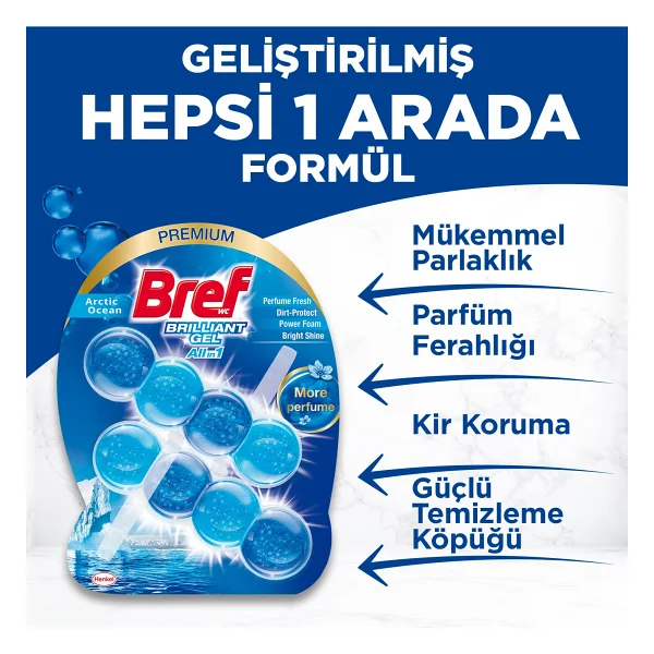 Bref Brilliant Gel Arctic Ocean 2x42 Gr Klozet Bloğu - Görsel 6