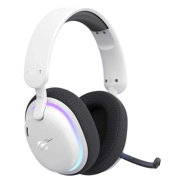 Havit Gamenote Fuxi-H7 Beyaz RGB USB Kablolu/Kablosuz Kulak Üstü Oyuncu Kulaklığı - Görsel 5