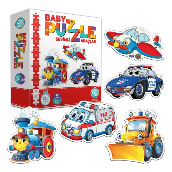 Circle Toys Baby Puzzle Sevimli Araçlar - Görsel 7