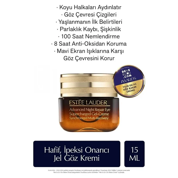 Estee Lauder Advanced Night Repair Aydınlatıcı Göz Bakım Seti - Supercharged Göz Kremi 15ml + 5ml, Serum 7ml - Görsel 4