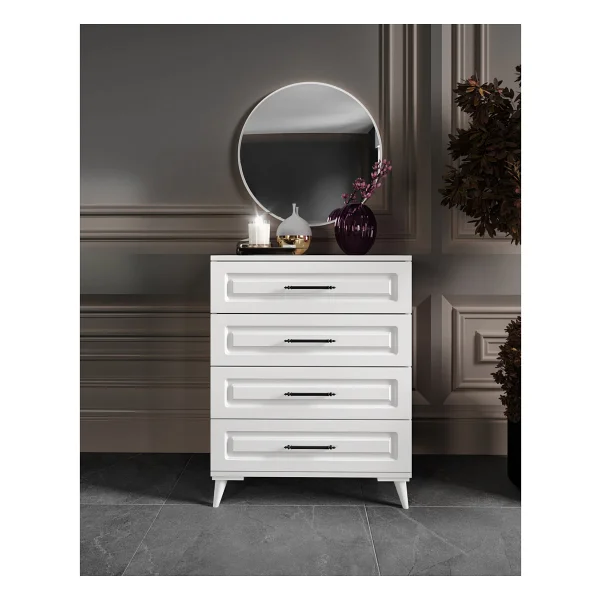 Guneystore Ücretsiz Montaj - %100 Mdf Sanat 6 Kapaklı Komple Mdf Beyaz Yatak Odası Takımı - Görsel 3