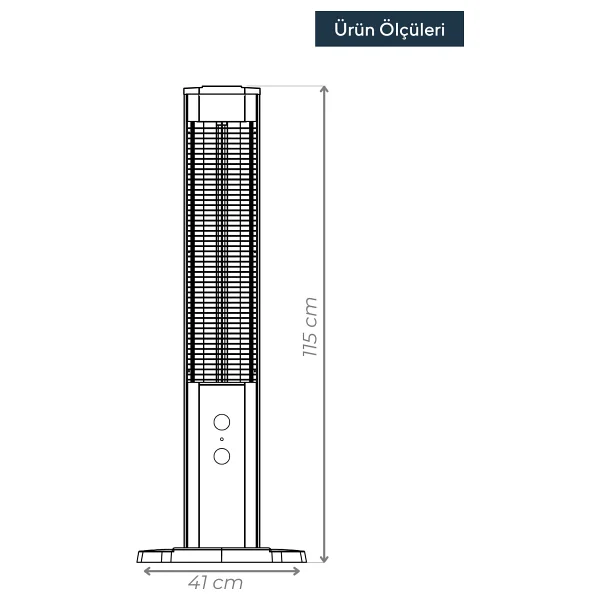 Kumtel Mh-2300 Orbit Dual 2300 W Kule Tipi Infrared Isıtıcı - Görsel 5