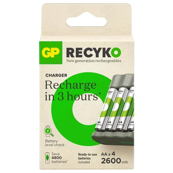 Gp Recyko B441 Pil Şarj Aleti + 2600 mAh 4'lü Şarjlı Aa Kalem Pil - Görsel 7