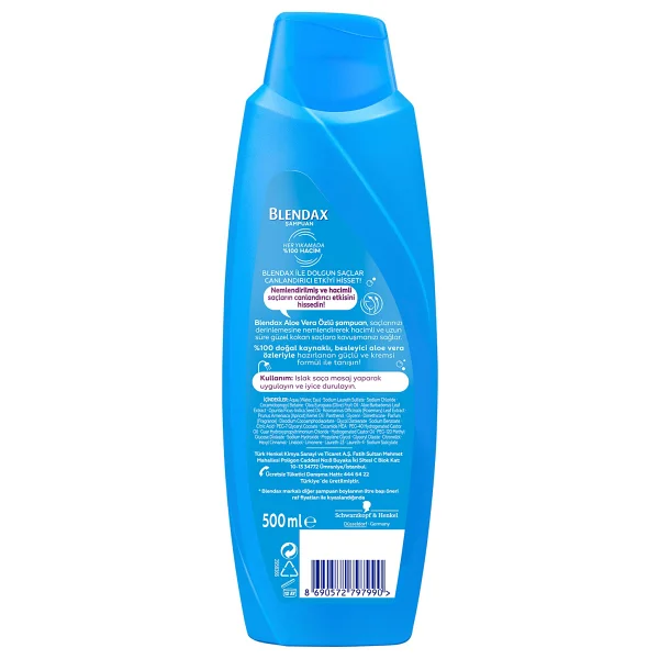 Blendax Aloe Vera Özlü Yoğun Nemlendirici 500 Ml Şampuan - Görsel 3