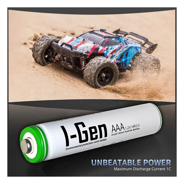 I-Gen Batteries 1.2 V 900 mAh 4'lü Şarjlı Aaa İnce Kalem Pil - Görsel 2