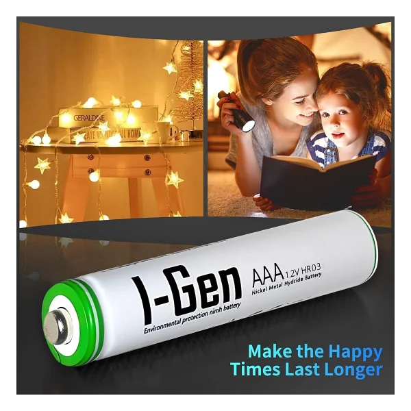 I-Gen Batteries 1.2 V 900 mAh 4'lü Şarjlı Aaa İnce Kalem Pil - Görsel 3