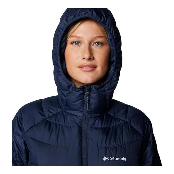 Columbia Powder Lite II Mid WK9575-464 Kapüşonlu Lacivert Kadın Şişme Mont - Görsel 5