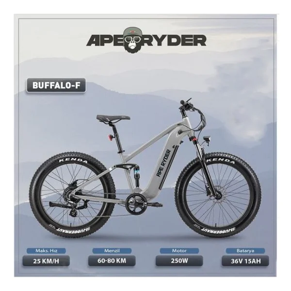 Ape Ryder Buffalo-F 250 W Orta Süspansiyonlu Elektrikli Bisiklet - Görsel 5