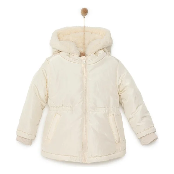 Hellobaby Hellobaby Kapüşonlu Mont Kız Bebek - Bej - 1 Yaş - Görsel 4