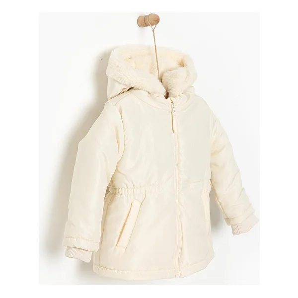 Hellobaby Hellobaby Kapüşonlu Mont Kız Bebek - Bej - 1 Yaş - Görsel 3