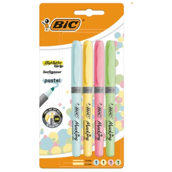 Bic Marking Grip Pastel 4'lü Fosforlu Kalem Seti - Görsel 7