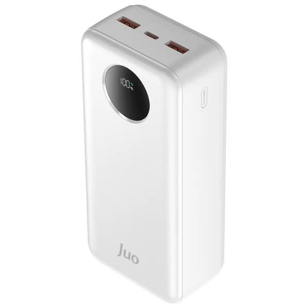 Juo 30000mah 22.5w Dijital LED Ekranlı Taşınabilir Hızlı Şarj Cihazı Powerbank Beyaz - Görsel 10