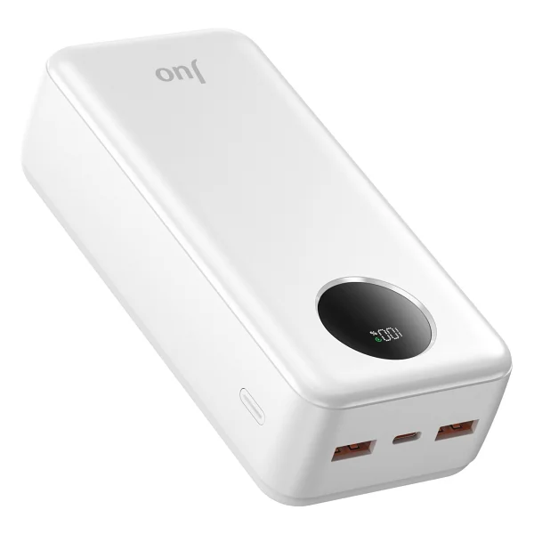 Juo 30000mah 22.5w Dijital LED Ekranlı Taşınabilir Hızlı Şarj Cihazı Powerbank Beyaz - Görsel 2