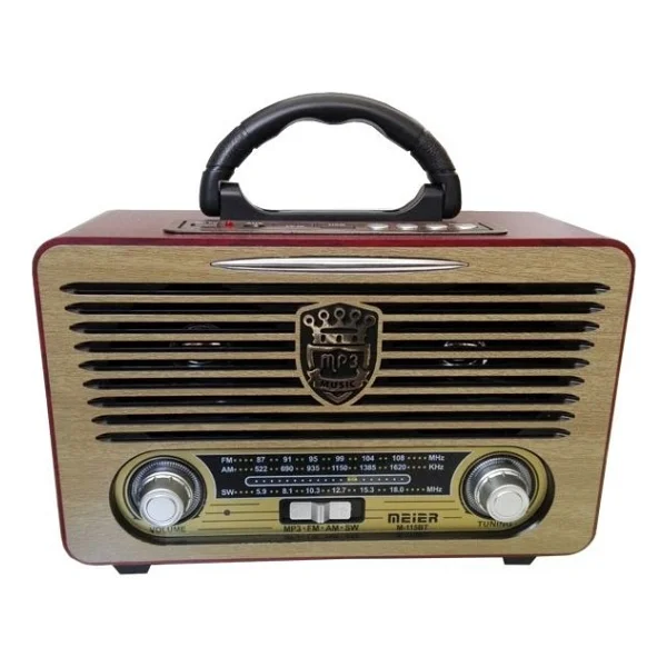 Meier M-115bt USB Sd Mp3 Destekli Bluetooth Şarjlı Nostaljik Radyo - Görsel 8