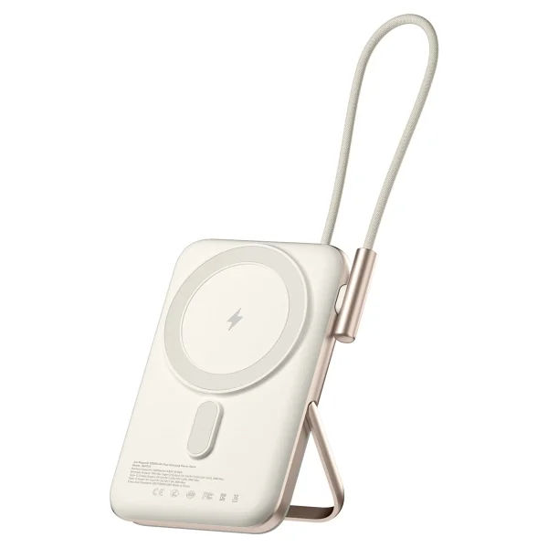 Juo Magsafe Powerbank 10000mah Standlı 20w Dahili Type-C Kablolu Taşınabilir Hızlı Şarj Cihazı Beyaz - Görsel 10