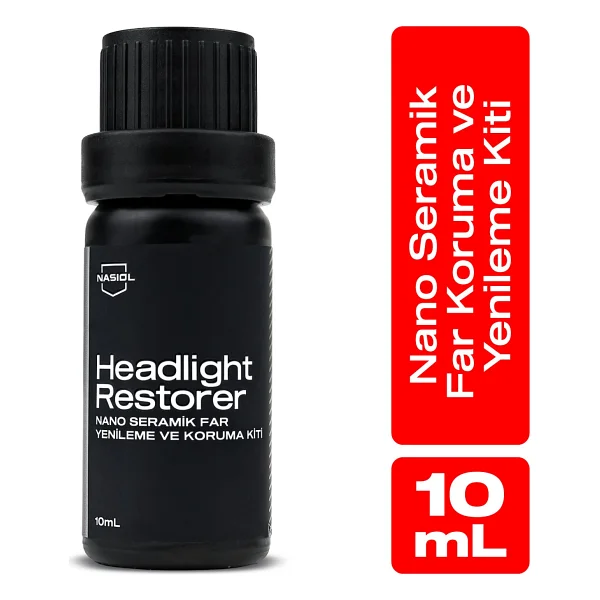 Nasiol Headlight Restorer Nano Seramik Far Yenileme Ve Koruma Kiti-3 Yıl Dayanım-10ml-Far Temizleme - Görsel 2