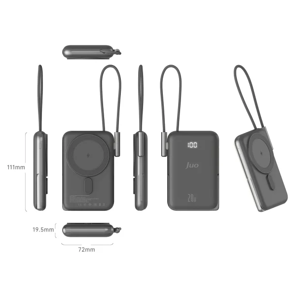 Juo Jmp710-B Siyah 20 W 10000 mAh Hızlı Şarj Magsafe Powerbank - Görsel 7