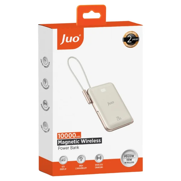 Juo Magsafe Powerbank 10000mah Standlı 20w Dahili Type-C Kablolu Taşınabilir Hızlı Şarj Cihazı Beyaz - Görsel 9