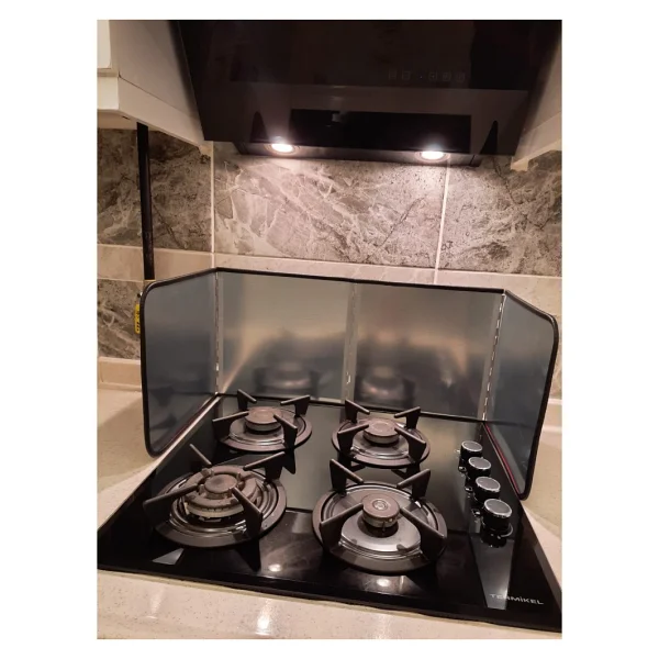 Nistabolje Yağ Sıçratmayan Ocak Arkası Koruyucu - 120x30 Cm, Gri, Katlanabilir, Isıya Dayanıklı Galvanizli Sac - Görsel 3