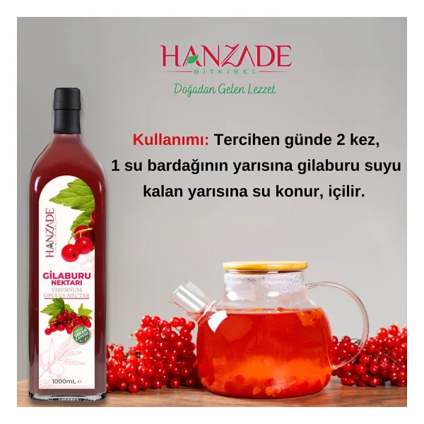 Hanzade Bitkisel Gilaburu Suyu Nektarı 1 Lt - Görsel 2