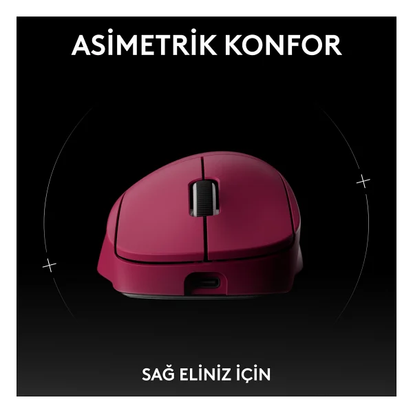 Logitech G Pro X Superlight 2 Dex 910-007374 Pembe Lightspeed Hero Şarjlı Optik Kablosuz Oyuncu Mouse - Görsel 2