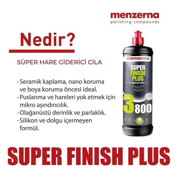 Menzerna 3800 Super Finish Plus 250 Ml Pasta - Görsel 2
