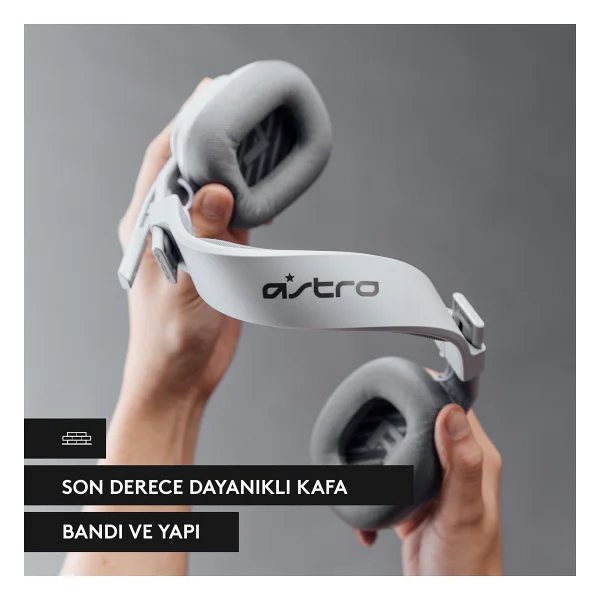 Logitech Astro A10 Flexible Kablolu Mikrofonlu Gri Kulak Üstü Oyuncu Kulaklığı - Görsel 3